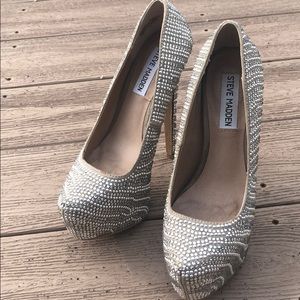 Steve Madden platform jeweled heels